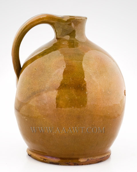 Redware Jug, Gonic, Nicely Potted, Great Color
Southern New Hampshire or Maine
Circa 1820, entire view